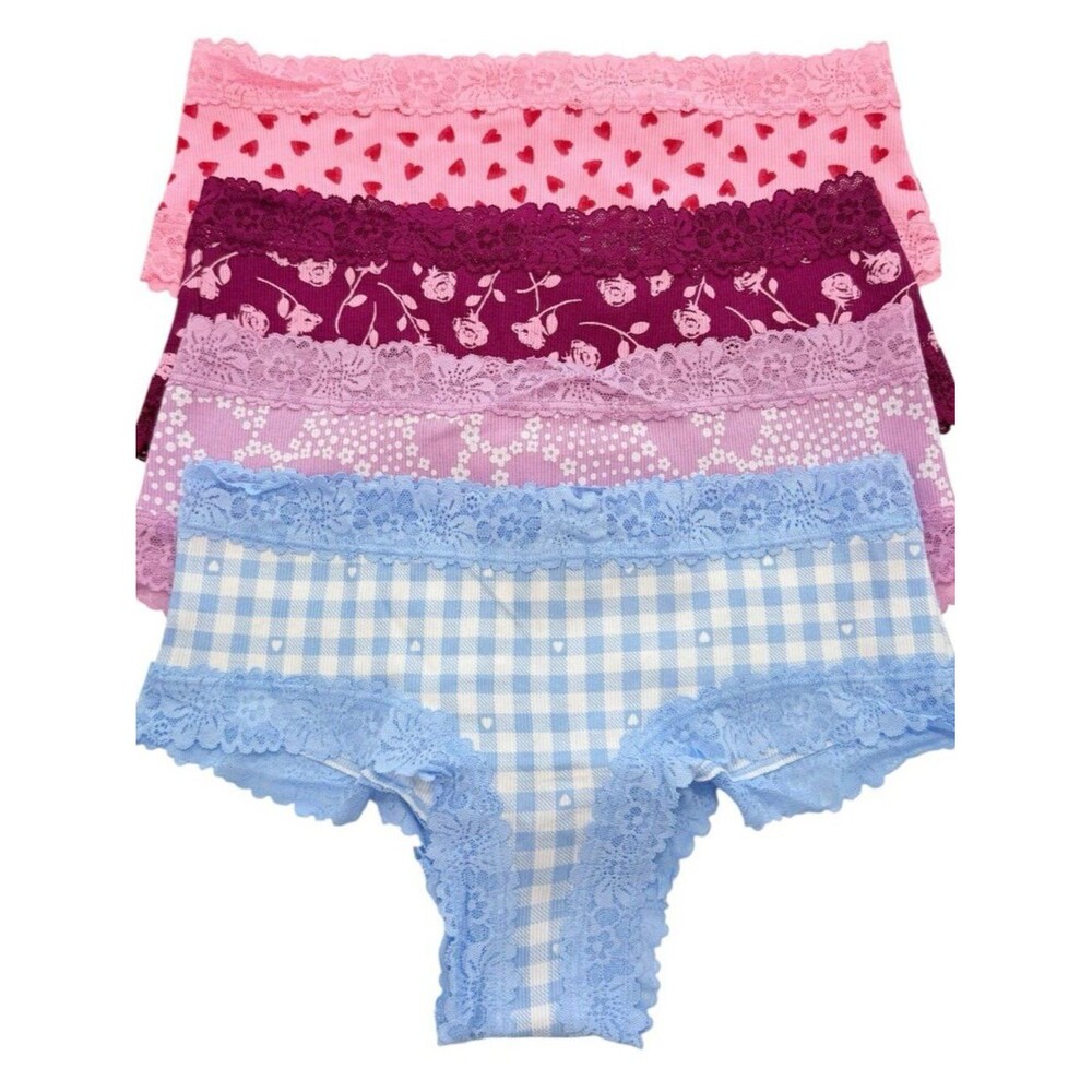 Victoria's Secret PINK Cheeky Lace Panties Womens Large L LOT OF 4 VS Panty